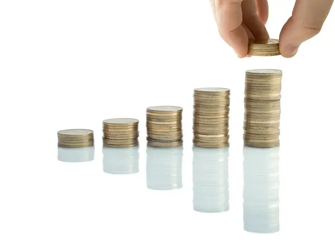 chart made of coins
