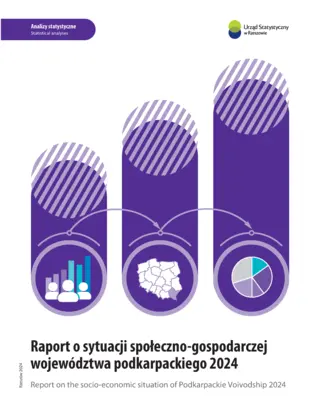 Powiększ obraz: Cover of the publication Report on the socio-economic situation of Podkarpackie Voivodship in 2024
