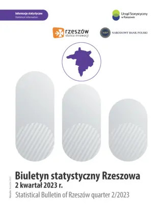 Powiększ obraz: Cover of the publication Statistical Bulletin of Rzeszów quarter 2 2023
